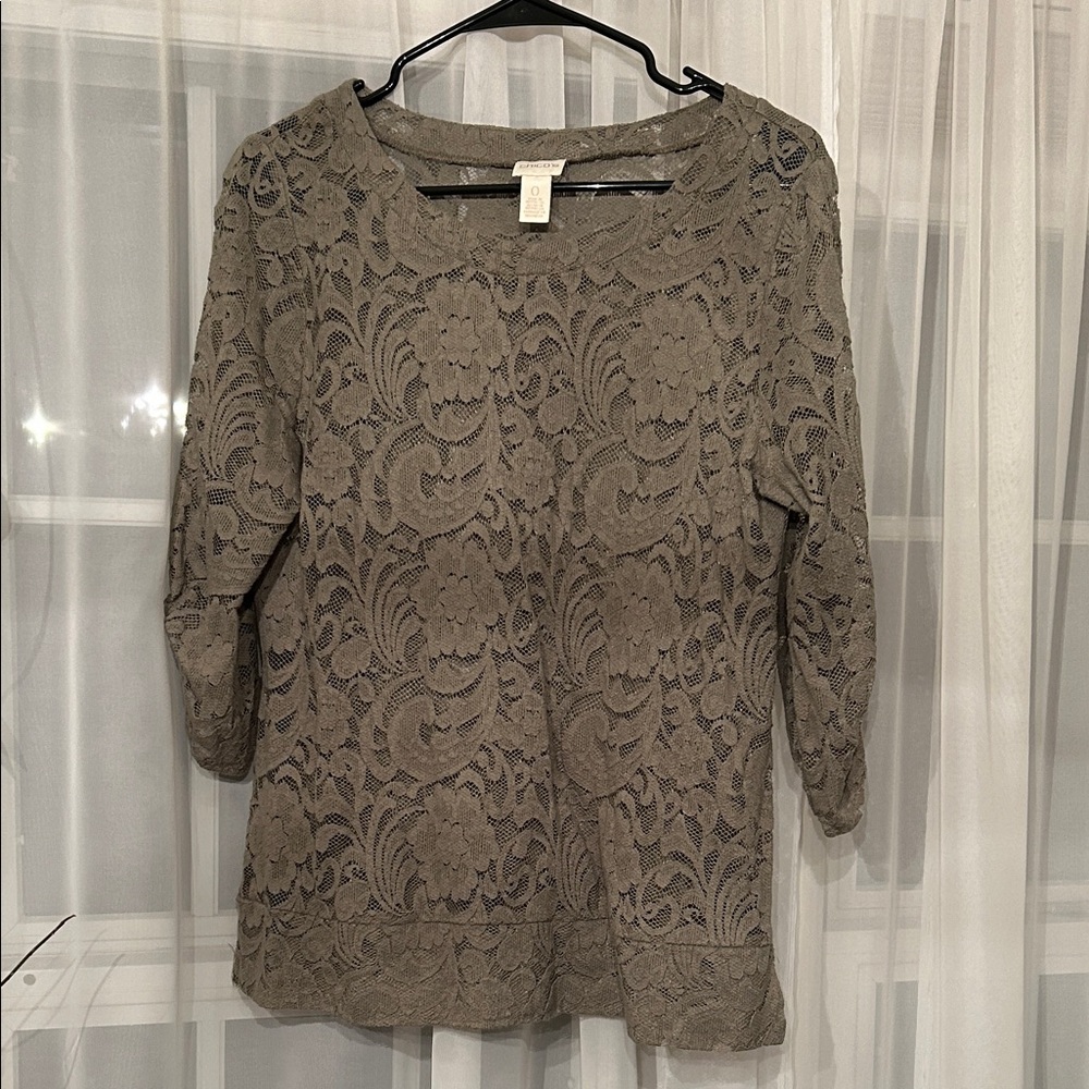 Chico's Sage Green Lace Top